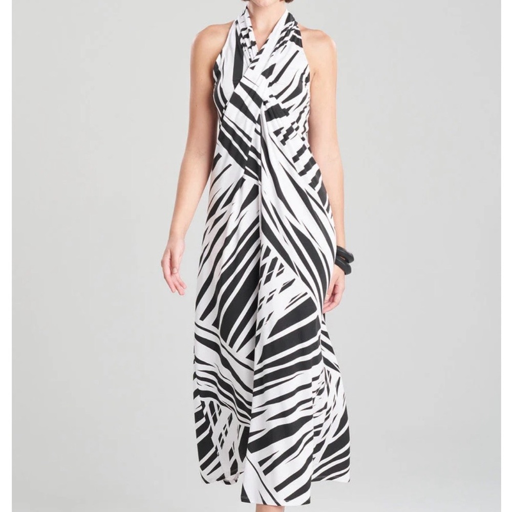 Natori Black and White Backless Maxi Dress - Picture 2 of 4